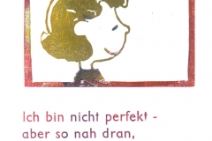 Linolschnitt mit Textdruck